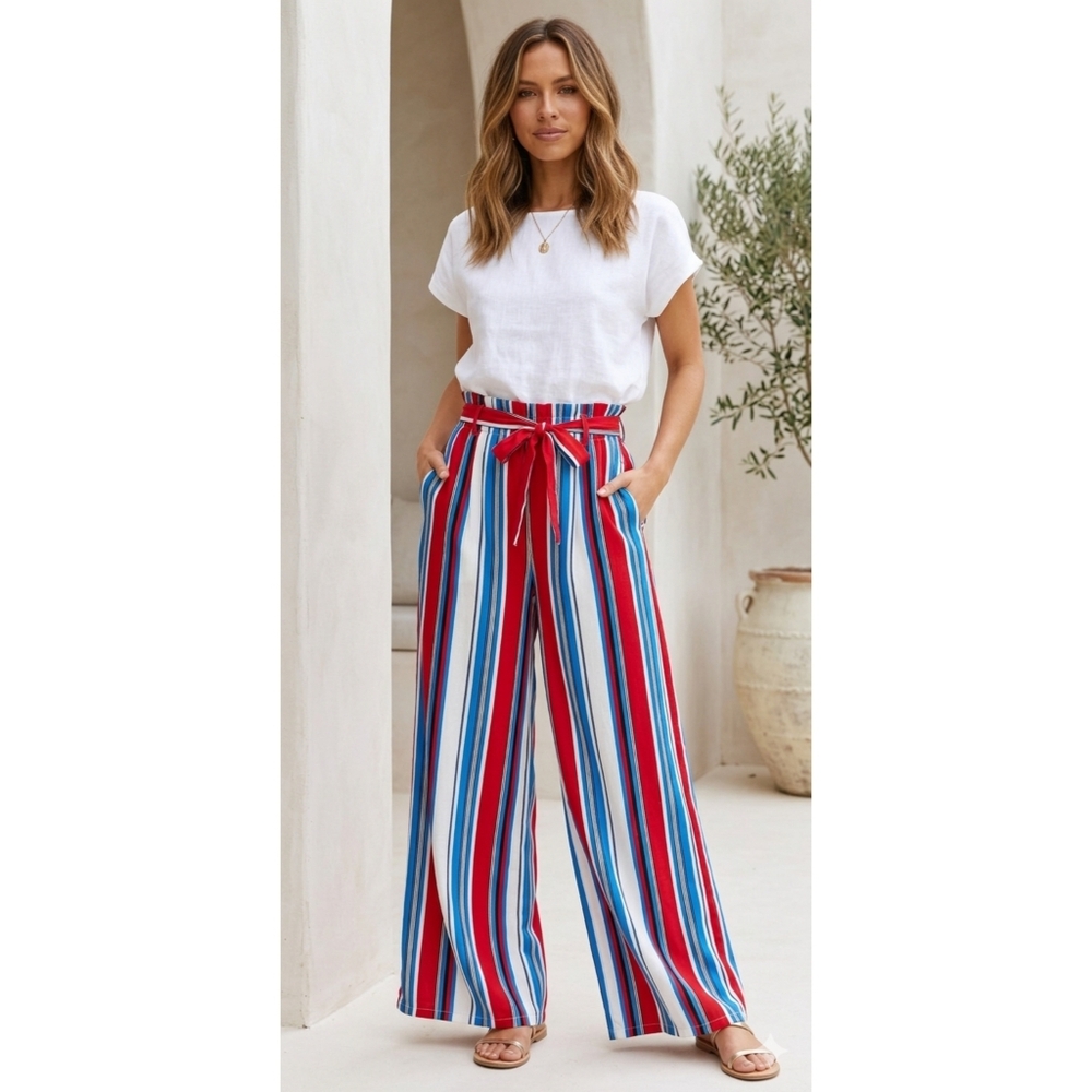 Arabella Woman's Striped Palazzo Pants